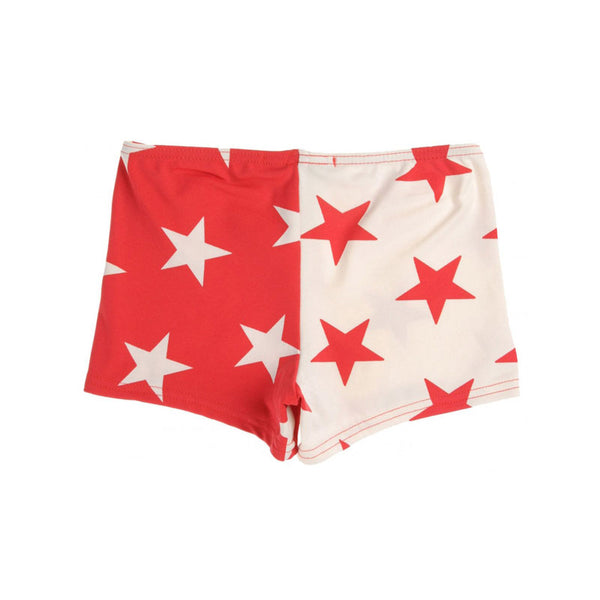 Star Print Stretch Swim Shorts, Red - Zouf.biz
