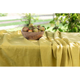 Pure Washed Linen Tablecloth, Amber Yellow