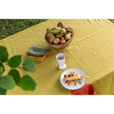 Pure Washed Linen Tablecloth, Amber Yellow