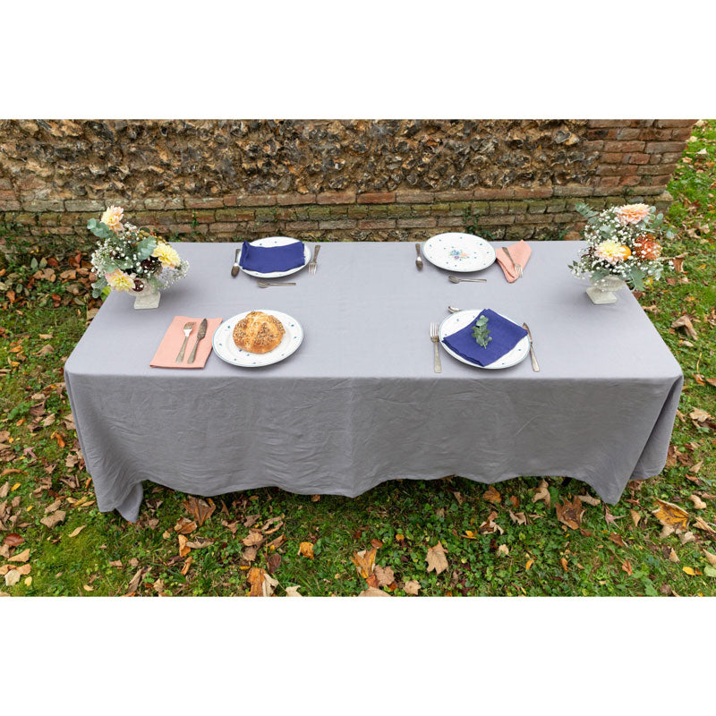 Pure Washed Linen Tablecloth, Ash Grey