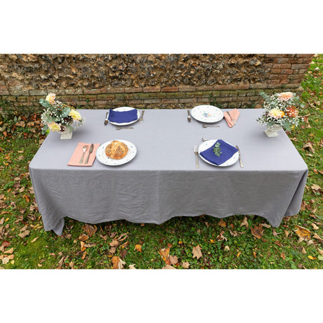 Pure Washed Linen Tablecloth, Ash Grey