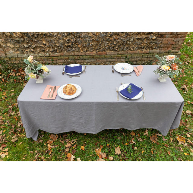 Pure Washed Linen Tablecloth, Ash Grey