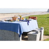 Pure Washed Linen Tablecloth, Blue Flower