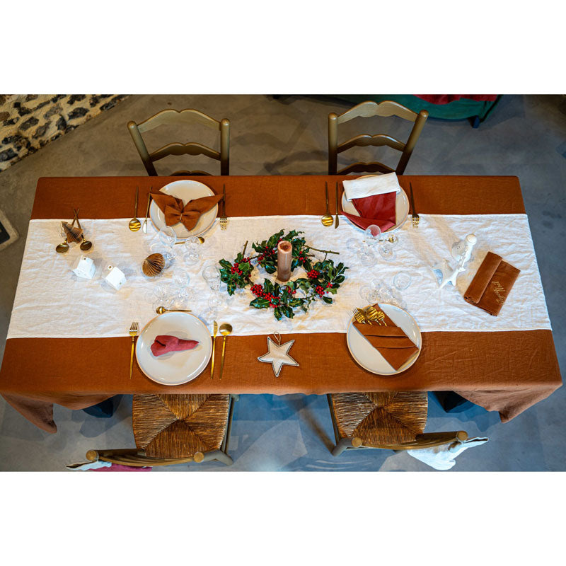Pure Washed Linen Tablecloth, Caramel
