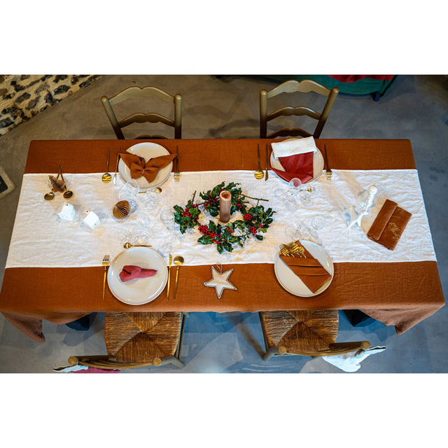 Pure Washed Linen Tablecloth, Caramel