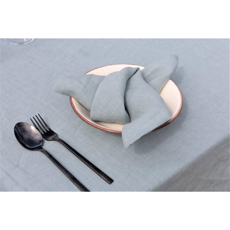 Pure Washed Linen Tablecloth, Celadon Green