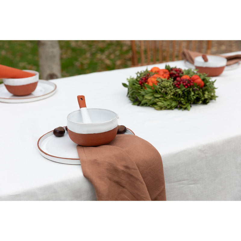 Pure Washed Linen Tablecloth, Chalk White