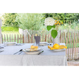 Pure Washed Linen Tablecloth, Flint Grey Stripe