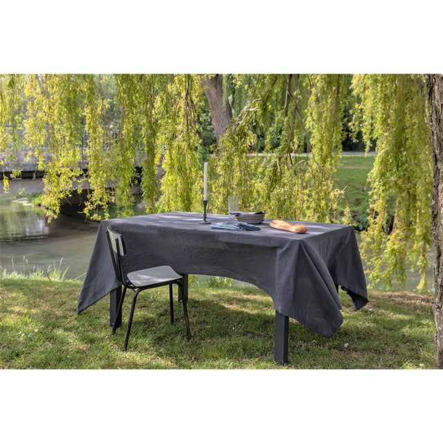 Pure Washed Linen Tablecloth, Flint Grey