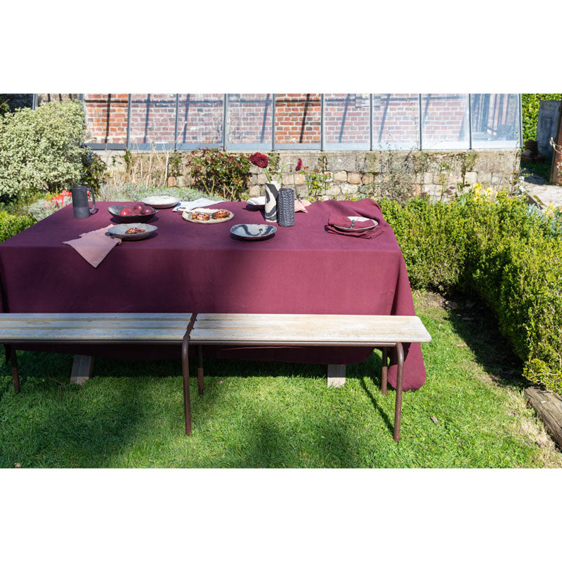 Pure Washed Linen Tablecloth, Garnet Red