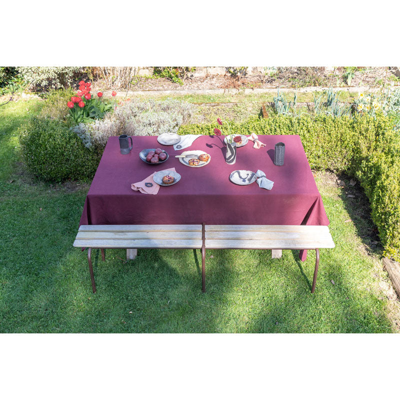 Pure Washed Linen Tablecloth, Garnet Red