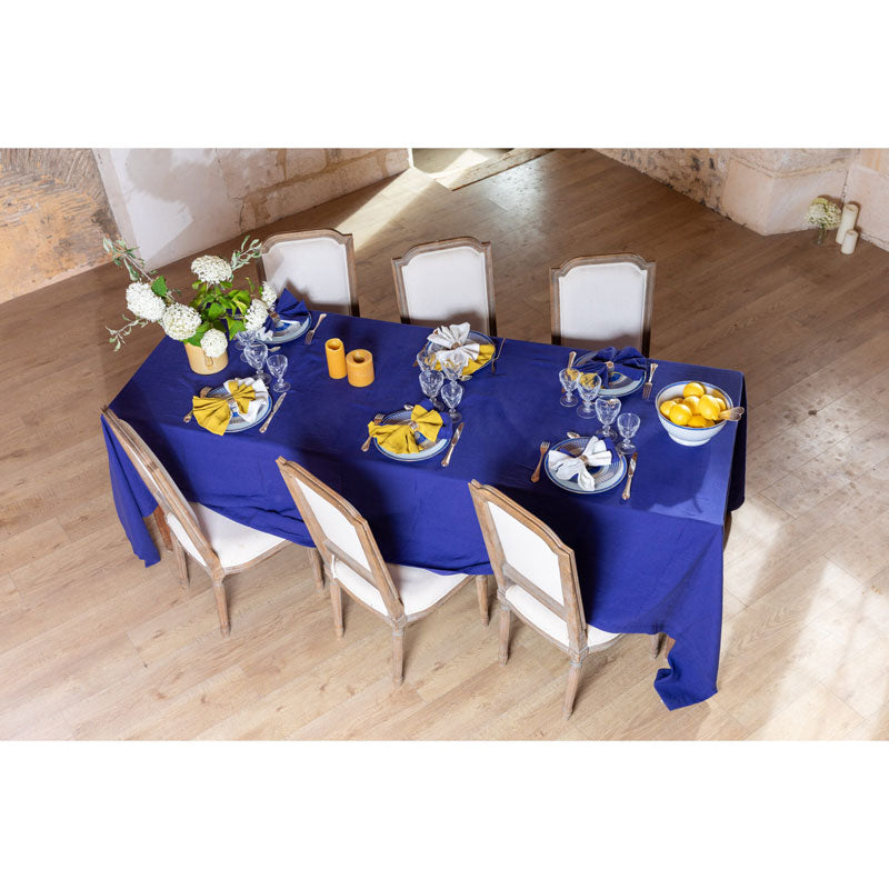 Pure Washed Linen Tablecloth, Indigo