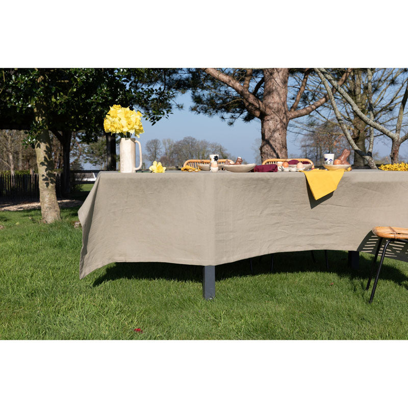 Pure Washed Linen Tablecloth, Laurel Green