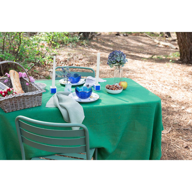 Pure Washed Linen Tablecloth, Pea Green