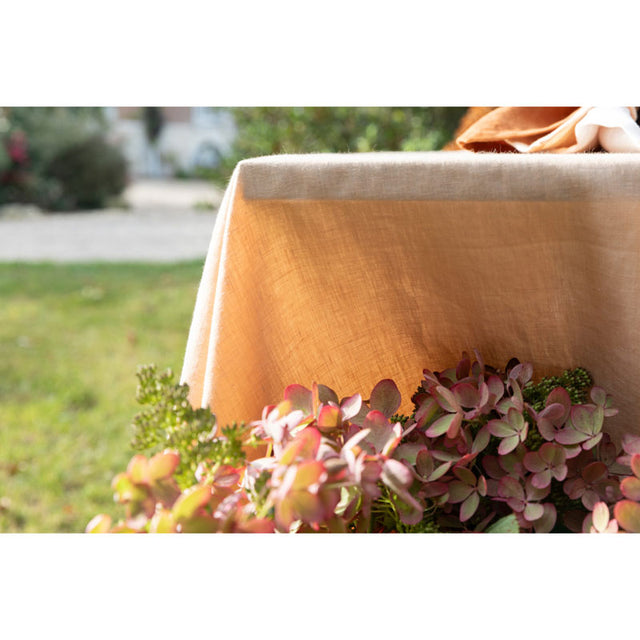 Pure Washed Linen Tablecloth, Peach