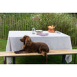 Pure Washed Linen Tablecloth, Plum Stripe