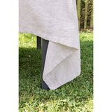 Pure Washed Linen Tablecloth, Plum Stripe