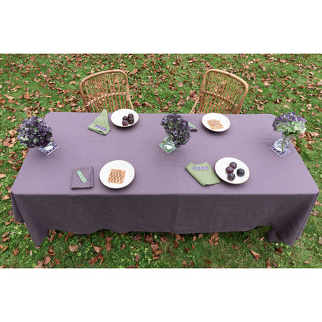 Pure Washed Linen Tablecloth, Plum