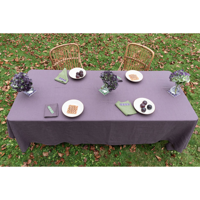 Pure Washed Linen Tablecloth, Plum