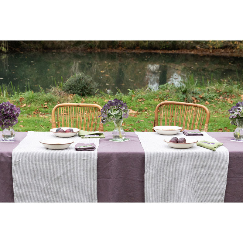 Pure Washed Linen Tablecloth, Plum
