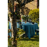 Pure Washed Linen Tablecloth, Prussian Blue