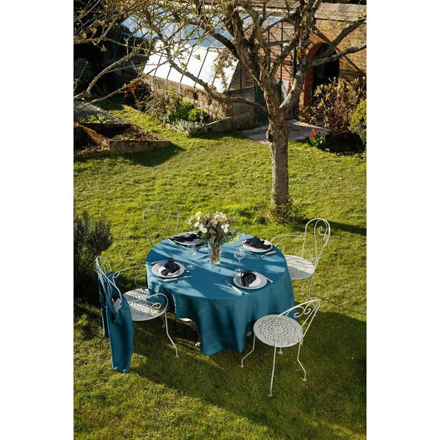 Pure Washed Linen Tablecloth, Prussian Blue