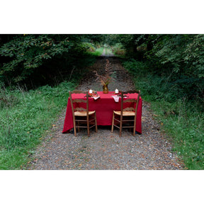 Pure Washed Linen Tablecloth, Redcurrant
