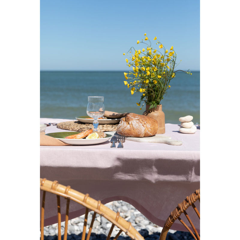 Pure Washed Linen Tablecloth, Rose Petal