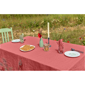 Pure Washed Linen Tablecloth, Rosewood