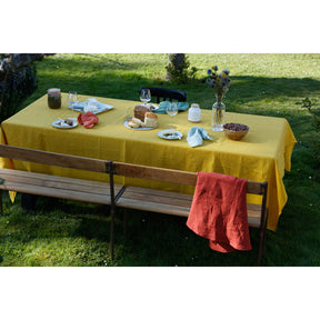 Pure Washed Linen Tablecloth, Saffron