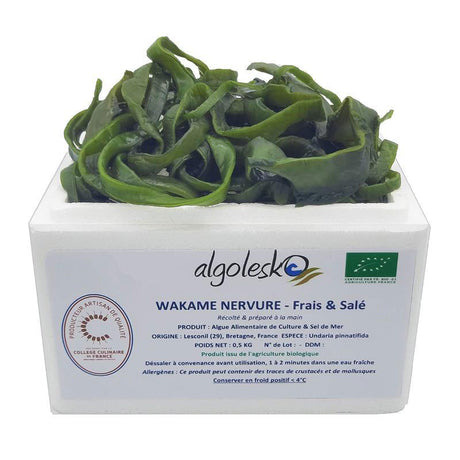 Organic Fresh Salted Seaweed Wakame Stipe - 500g - Zouf.biz