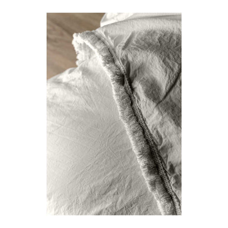 Pearl Grey Washed Cotton Fitted Sheet - Zouf.biz