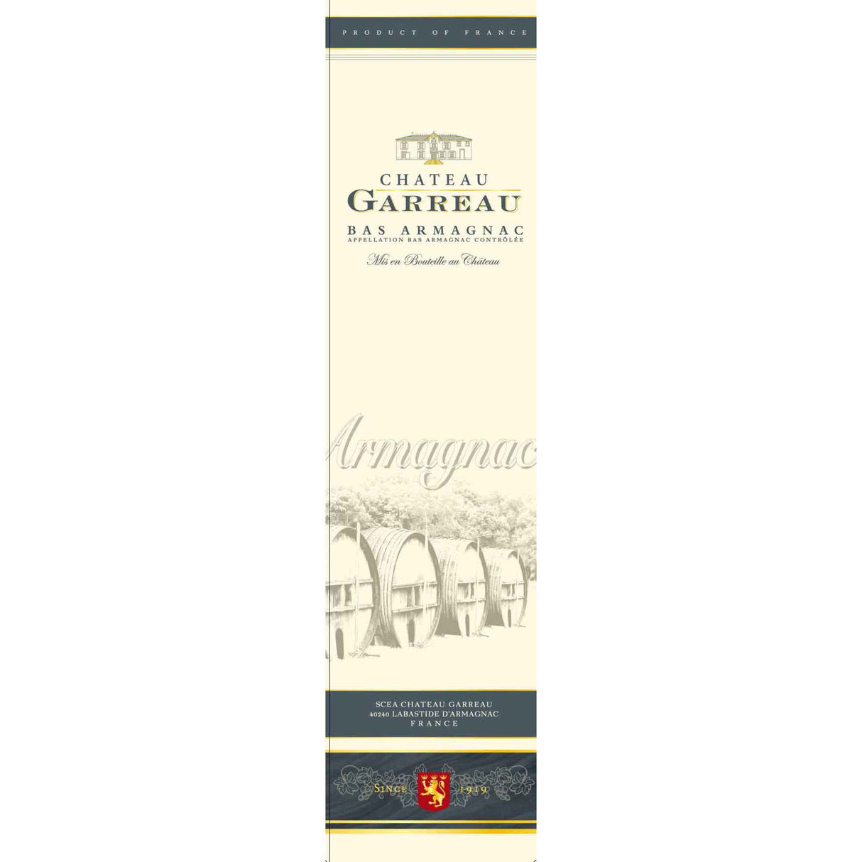 Château Garreau Extra 15 Year Old Armagnac - Zouf.biz