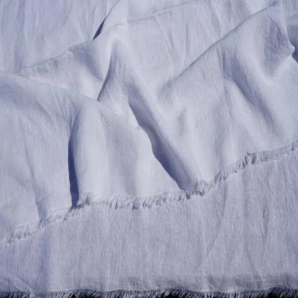 White 100% Linen Throw - Zouf.biz