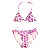 Flower Shiny Print Clemence Bikini, Purple - Zouf.biz