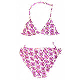 Flower Shiny Print Clemence Bikini, Purple - Zouf.biz
