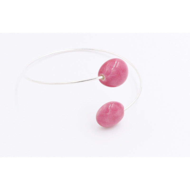 Duo Gouttes d'Eau Ceramic Bracelet, Raspberry - Zouf.biz