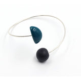 Inca Ceramic Bracelet, Duck Egg Blue & Black - Zouf.biz