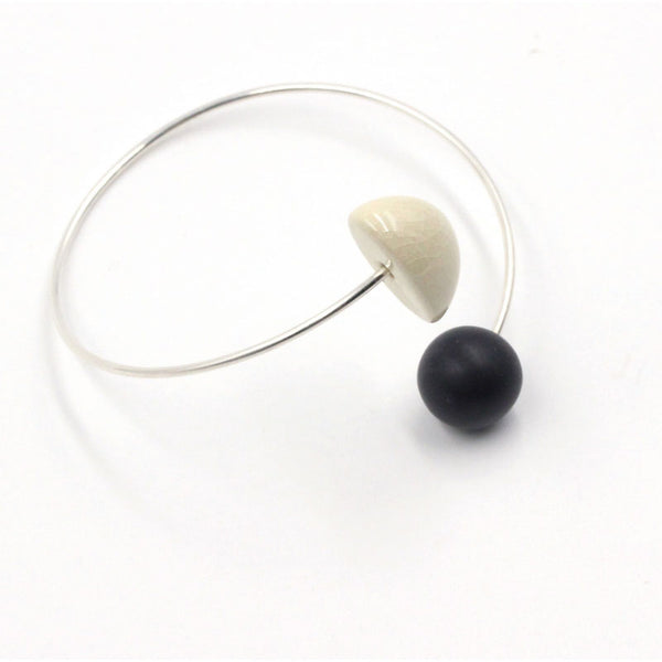 Inca Ceramic Bracelet, Ivory & Black - Zouf.biz
