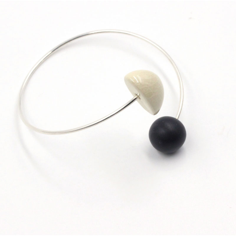 Inca Ceramic Bracelet, Ivory & Black - Zouf.biz