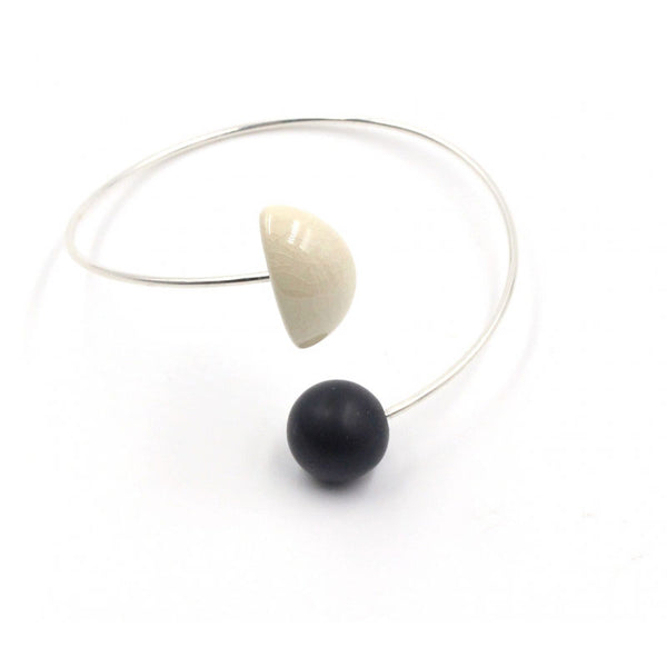 Inca Ceramic Bracelet, Ivory & Black - Zouf.biz