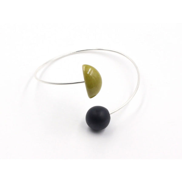 Inca Ceramic Bracelet, Pistachio & Black - Zouf.biz