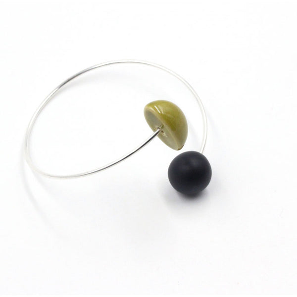 Inca Ceramic Bracelet, Pistachio & Black - Zouf.biz