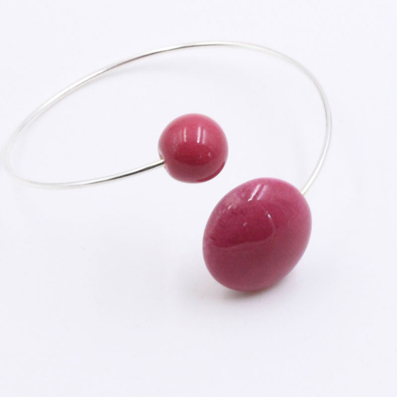 Moon Ceramic Bracelet, Raspberry - Zouf.biz
