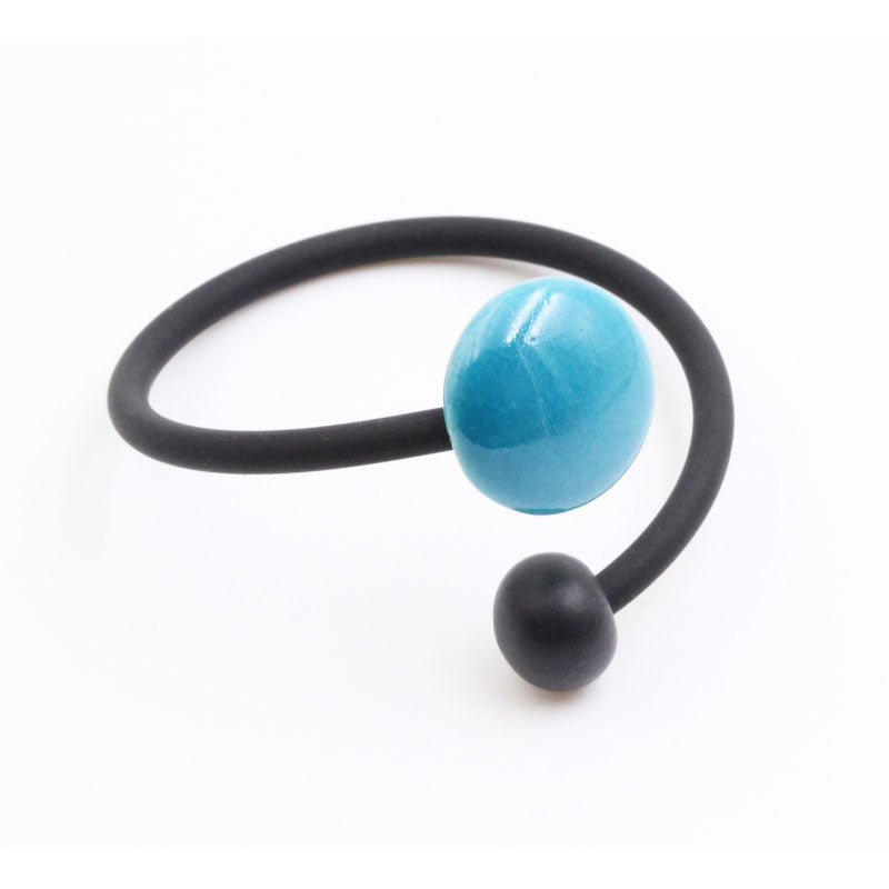 Moon Meteorite PVC Bracelet, Turquoise & Black - Zouf.biz