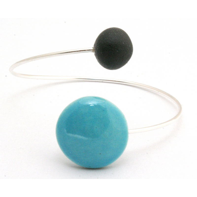 Moon Ceramic Bracelet, Turquoise & Black - Zouf.biz