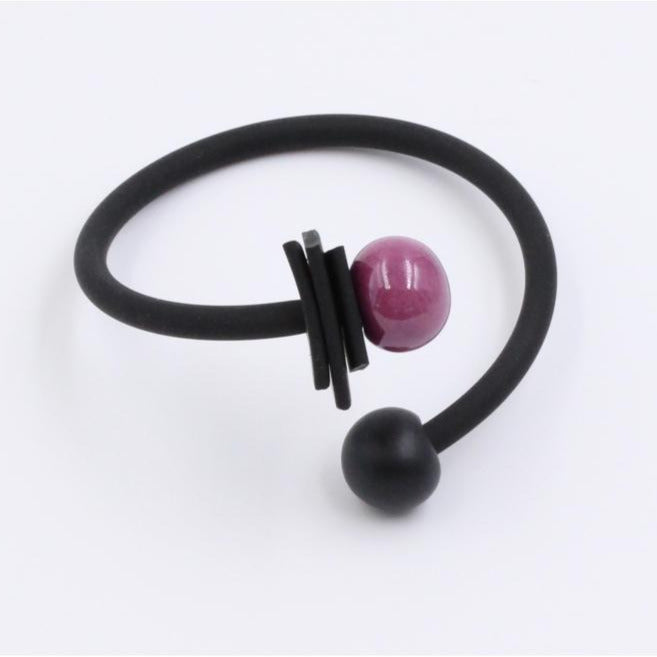 Tribal Ceramic Bracelet, Plum & Black - Zouf.biz