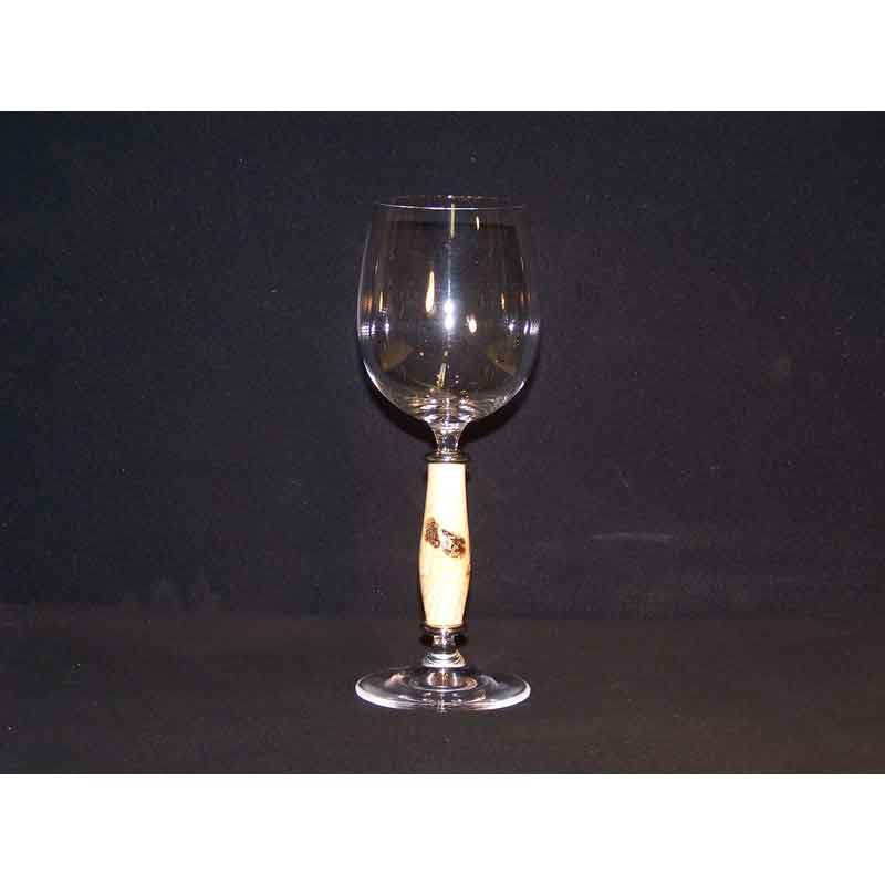 Crystal Wine Glass on Burr Ash Wood Base - Zouf.biz