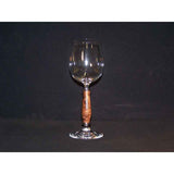 Crystal Wine Glass on Burr Walnut Wood Base - Zouf.biz