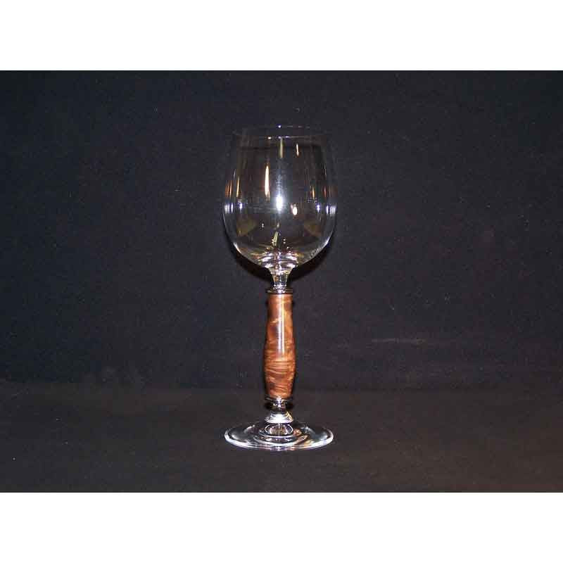 Crystal Wine Glass on Burr Walnut Wood Base - Zouf.biz
